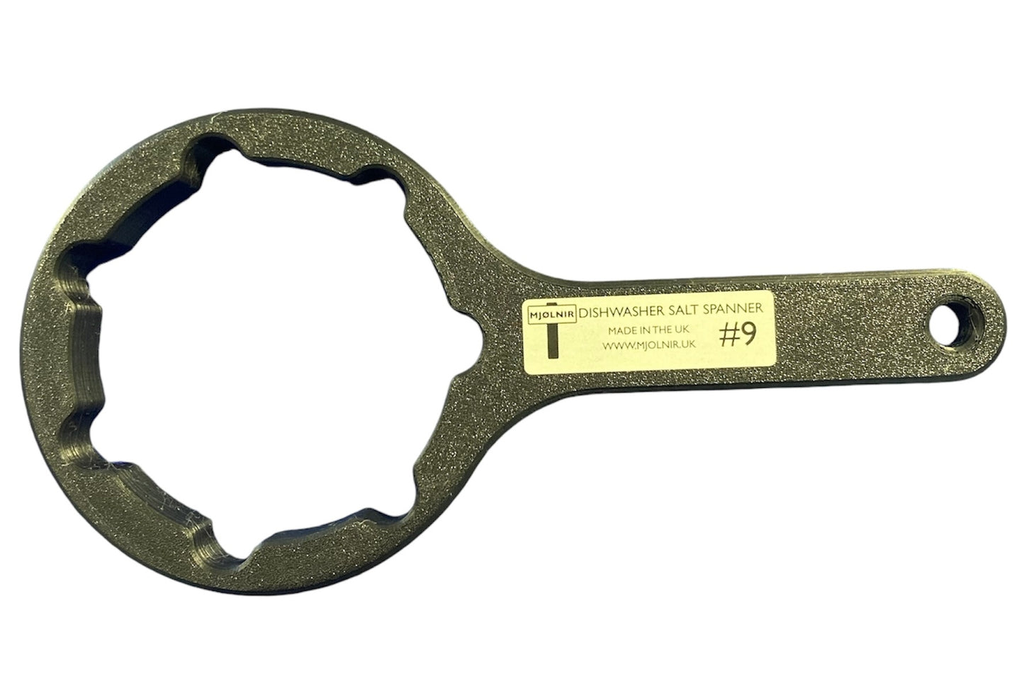 Dishwasher Salt Cap Spanner #9 (for Slimline Bosch Classixx and other machines) for easy removal of stuck dishwasher salt compartment filler caps