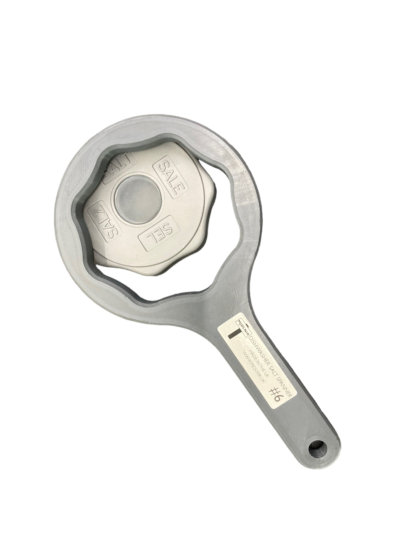 Dishwasher Salt Cap Spanner #6 (for SMEG machines) makes salt compartment cap easy to remove - even when stuck fast! 6