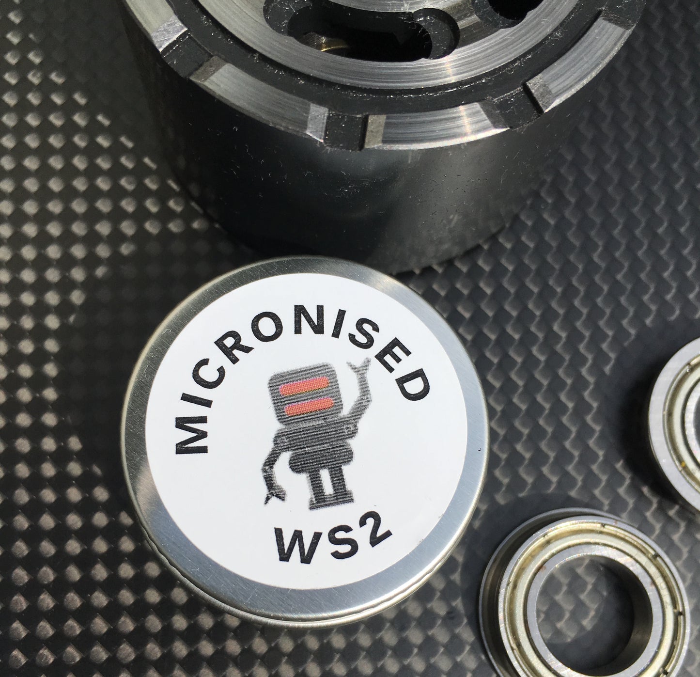 Four Powder Lubricant tins WS2 x 10ml , MoS2 x 10ml , hBN x 10ml and PTFE x 10ml