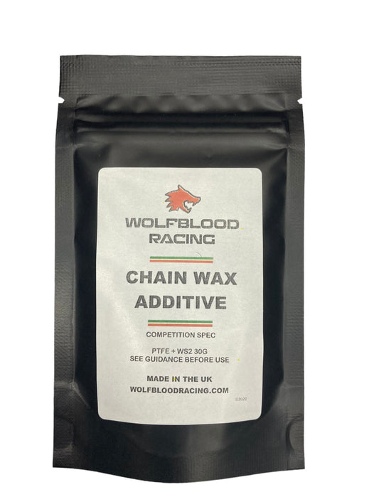 WBR Cycle Chain Wax additive With PTFE and WS2 What’s better than adding PTFE to your chain wax? A blend of low friction PTFE and even lower friction WS2.